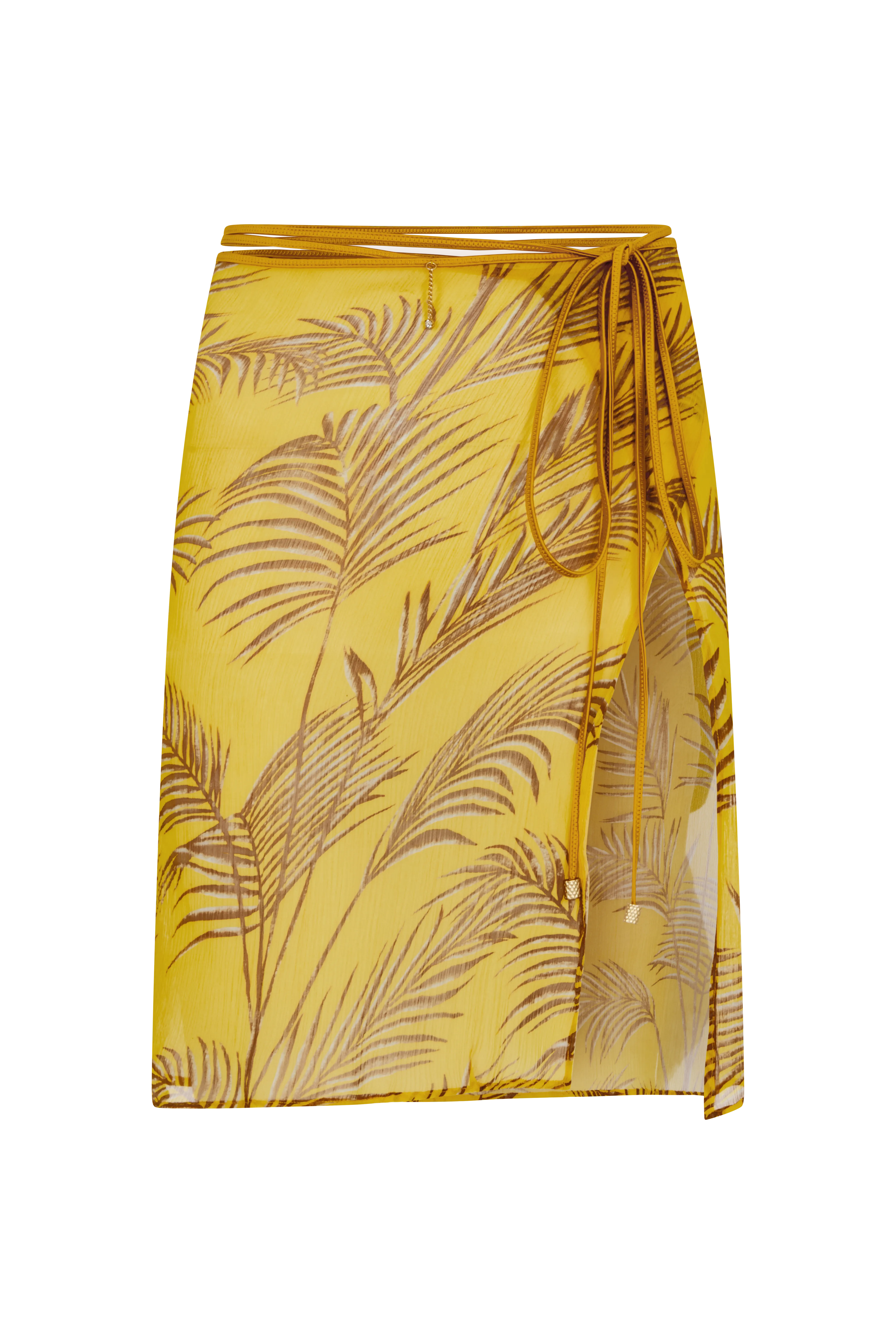 NIA Sunset Palm Silk Wrap Skirt - Image 5